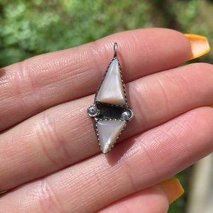Vintage Sterling Silver Mother of Pearl Pendant
